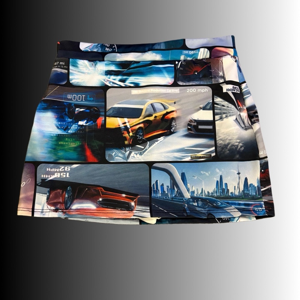 Fashion Nova Car Print Mini Skirt
